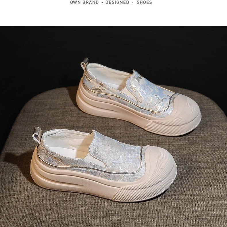 Damen Slip-On Sneakers mit elastischem Obermaterial und dämpfender Sohle EB