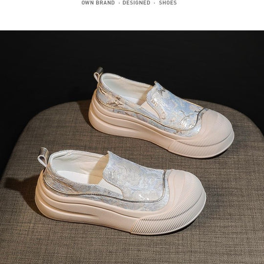 Damen Slip-On Sneakers mit elastischem Obermaterial und dämpfender Sohle EB