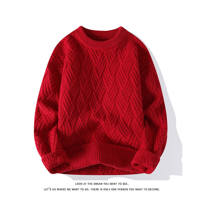 Damen nan grobgestrickter Oversize-Pullover mit Zopfmuster und elastischem Rippbund EB