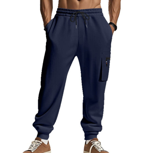 Herren Cargo-Jogginghose mit Reißverschluss-Cargotasche, elastischem Bund und geripptem Saum EB