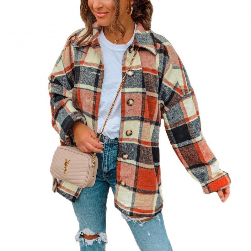 Damen Karierte Flanelljacke EB