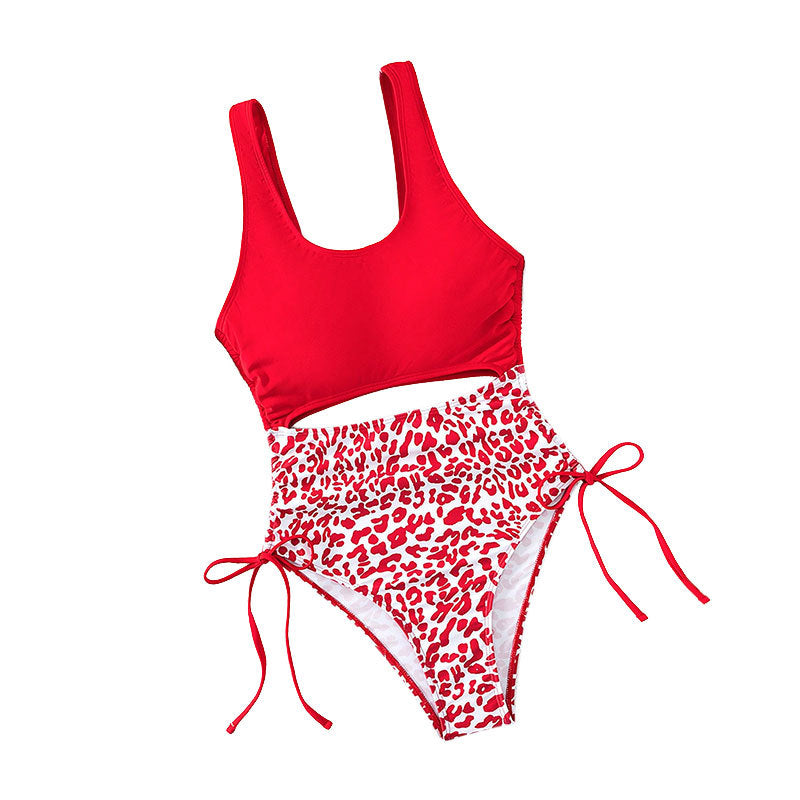 Damen Einteiler Badeanzug mit durchgehendem und farblich akzentuiertem Design EB