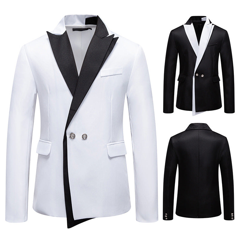 Herren Eleganter Smoking-Blazer mit kontrastreichem Revers EB