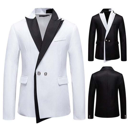 Herren Eleganter Smoking-Blazer mit kontrastreichem Revers EB