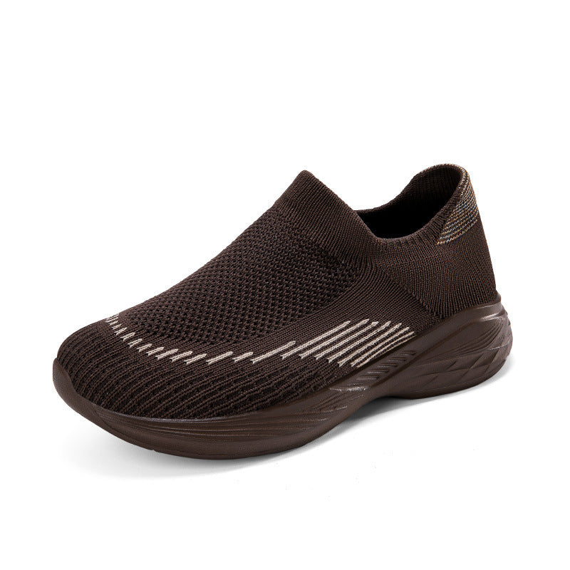 Damen Sportliche Slip-On Sneakers mit rutschfester Sohle und atmungsaktivem Obermaterial EB