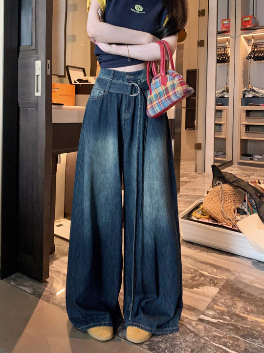Damen Weite Denim-Hose mit modischem Schnitt EB