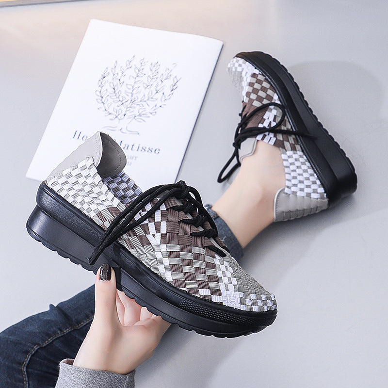 Damen Freizeit-Sneaker mit modernem geflochtenem Design und komfortabler Sohle EB