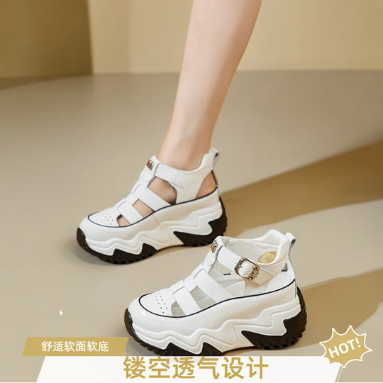 Damen Plateau-Sandalen mit verstellbarem Riemen und rutschfester Sohle EB