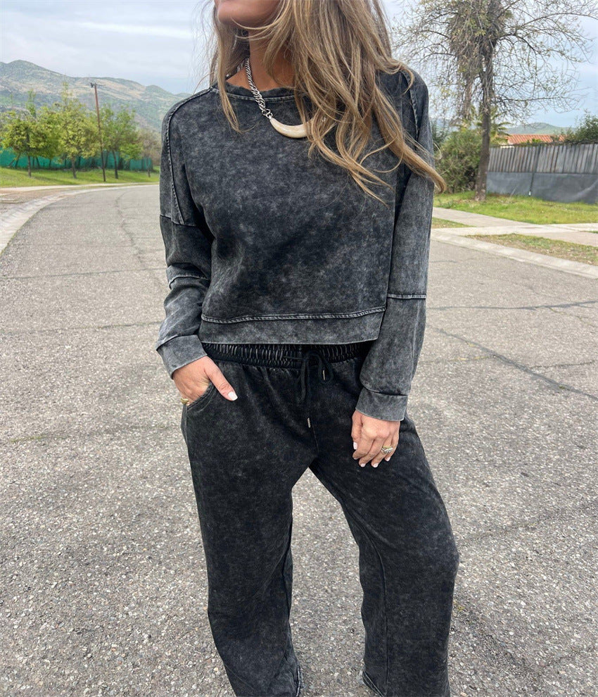 Damen Lässiger Sweatanzug im Vintage-Look EB