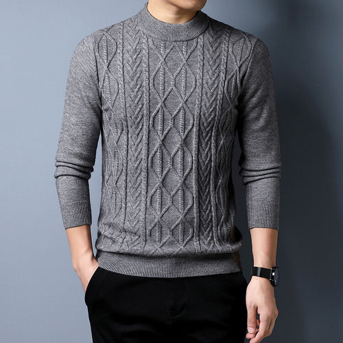 Herren Strickpullover mit strukturiertem Zopfmuster EB