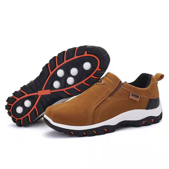 Herren  robuste Slip-On-Sneaker aus Velourslederoptik mit elastischen Einsätzen und profilierter Gummilaufsohle EB