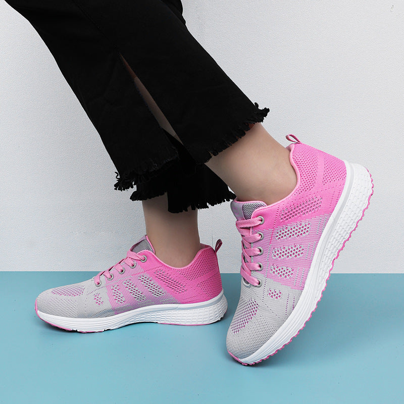 Damen Leichte und atmungsaktive Sport Sneakers mit flexibler Laufsohle EB