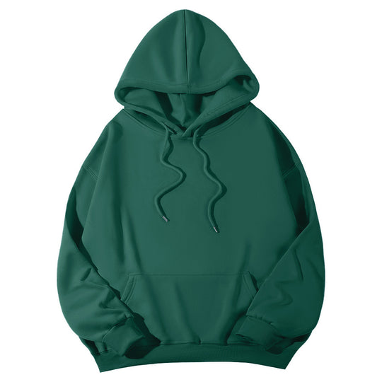 Unisex Oversize-Fleece-Hoodie mit tiefer Schulter, Kängurutasche und breitem Rippbund EB