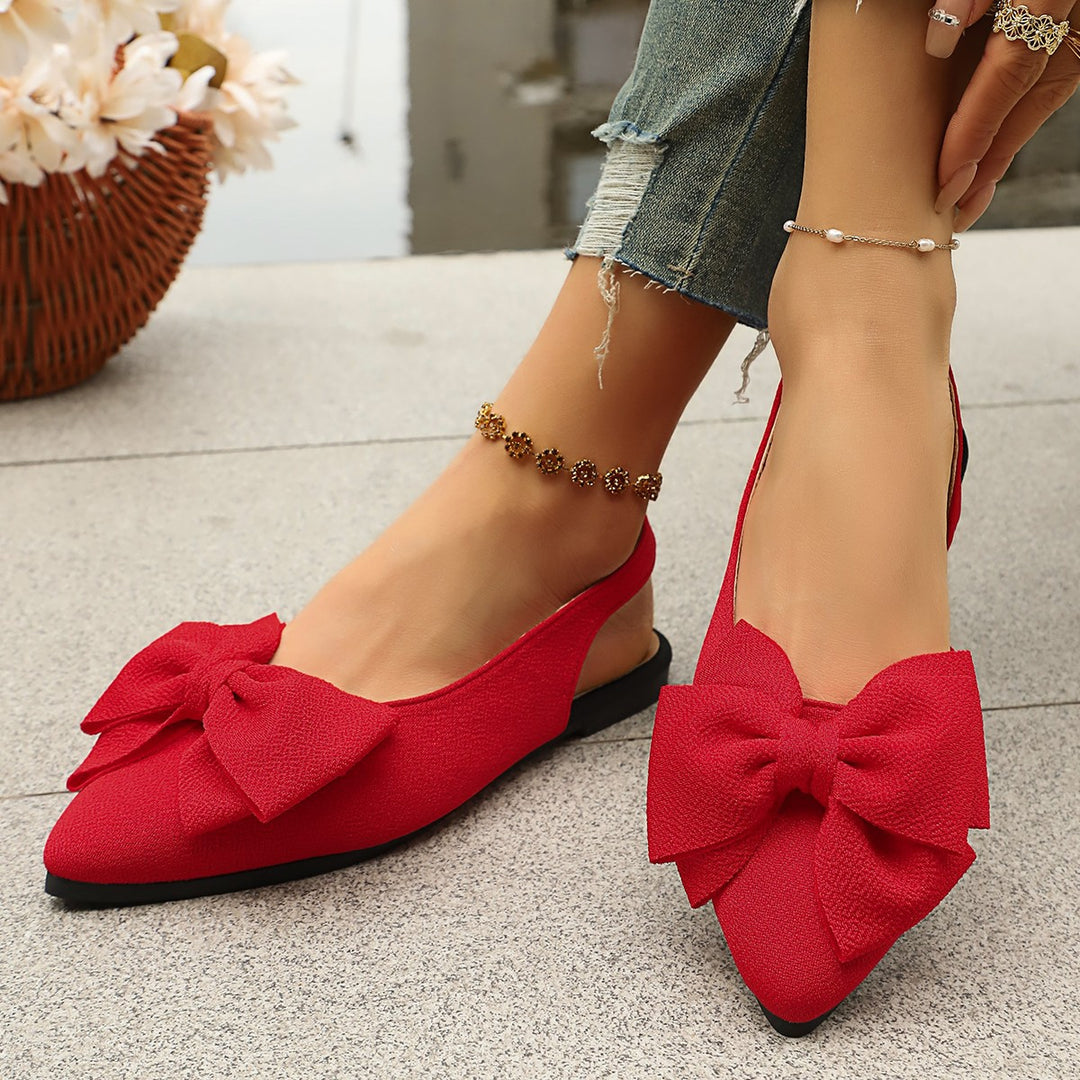 Damen elegante Ballerinas mit dekorativem Schleifen-Design EB
