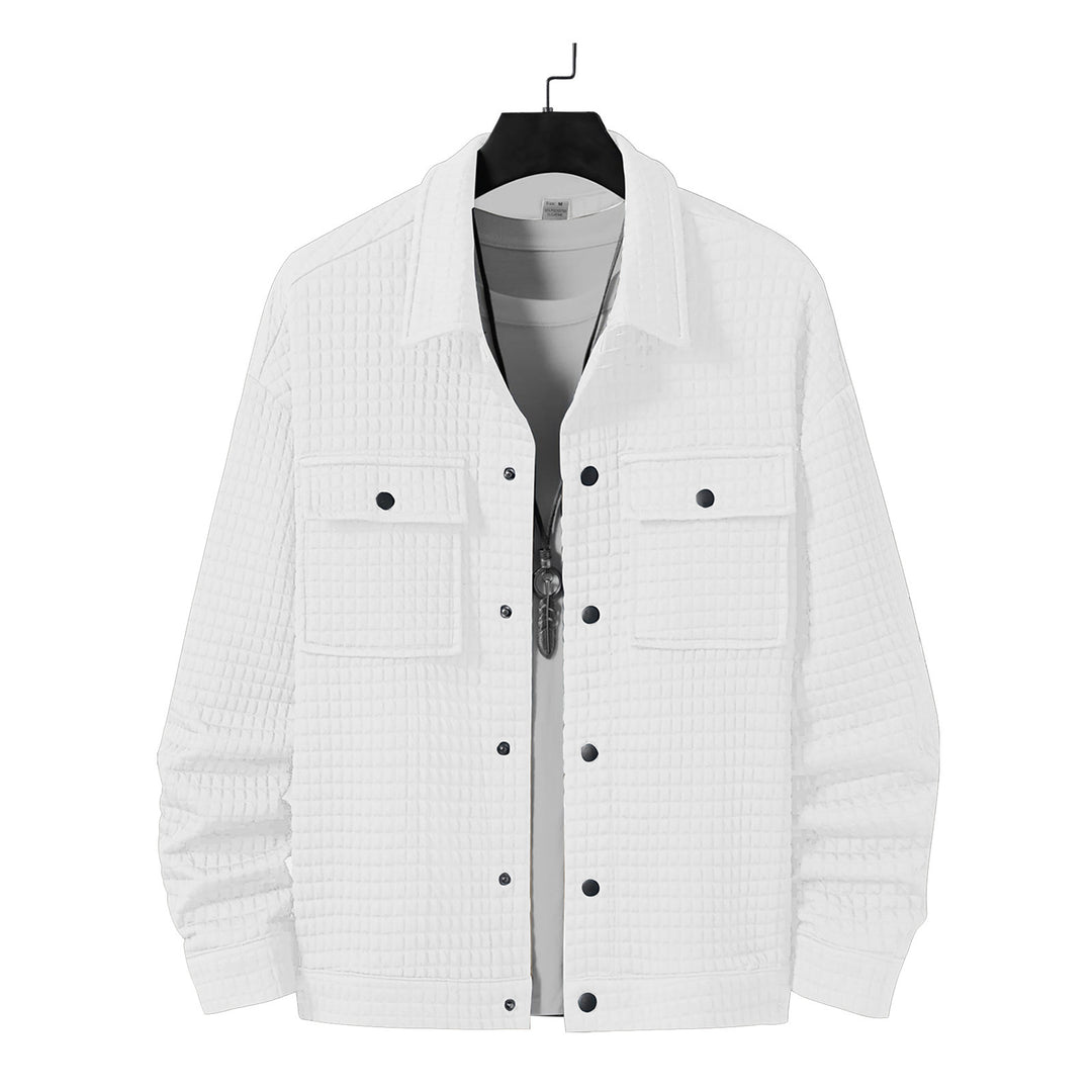 Herren nan gesteppte Overshirtjacke mit quadratischer Steppstruktur und aufgesetzten Brusttaschen EB