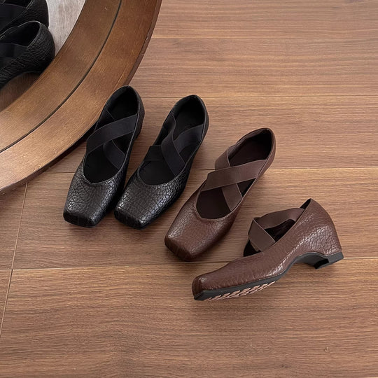 Damen Ballerinas mit gepolsterter Innensohle und elastischem Riemen EB