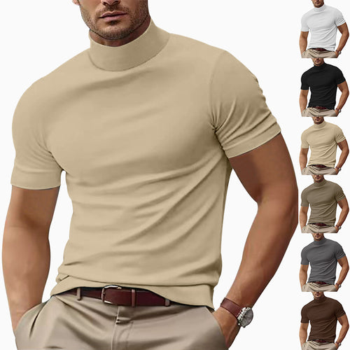 Herren Kurzarm Turtleneck T-Shirt EB