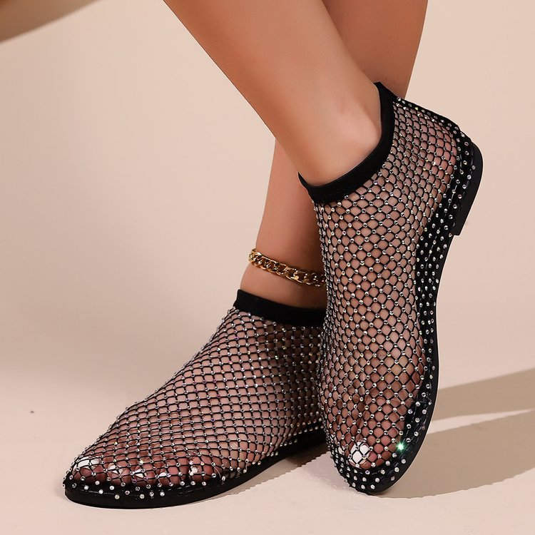 Damen Netz-Sandalen mit funkelnden Akzenten EB