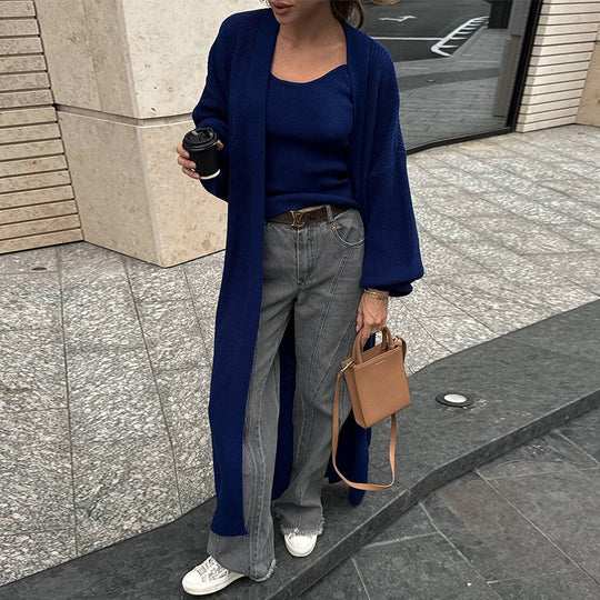 Damen lässiger Strickmantel EB