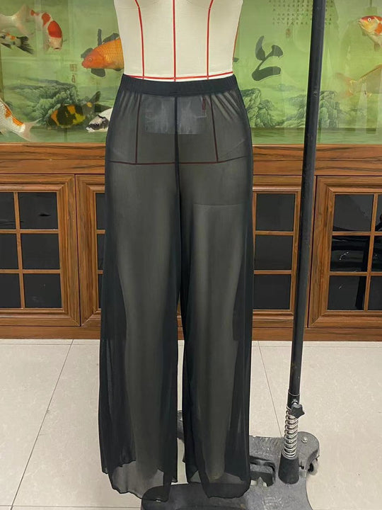 Damen Elegante Strandhose mit floralem Muster EB