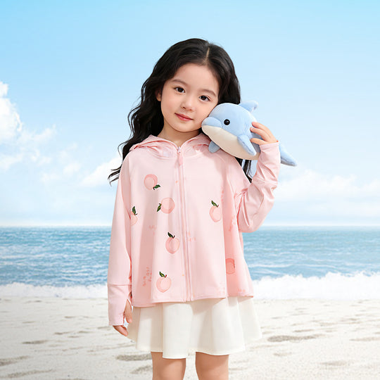 Kinder Sonnenschutzjacke mit Kapuze und atmungsaktivem Stoff EB