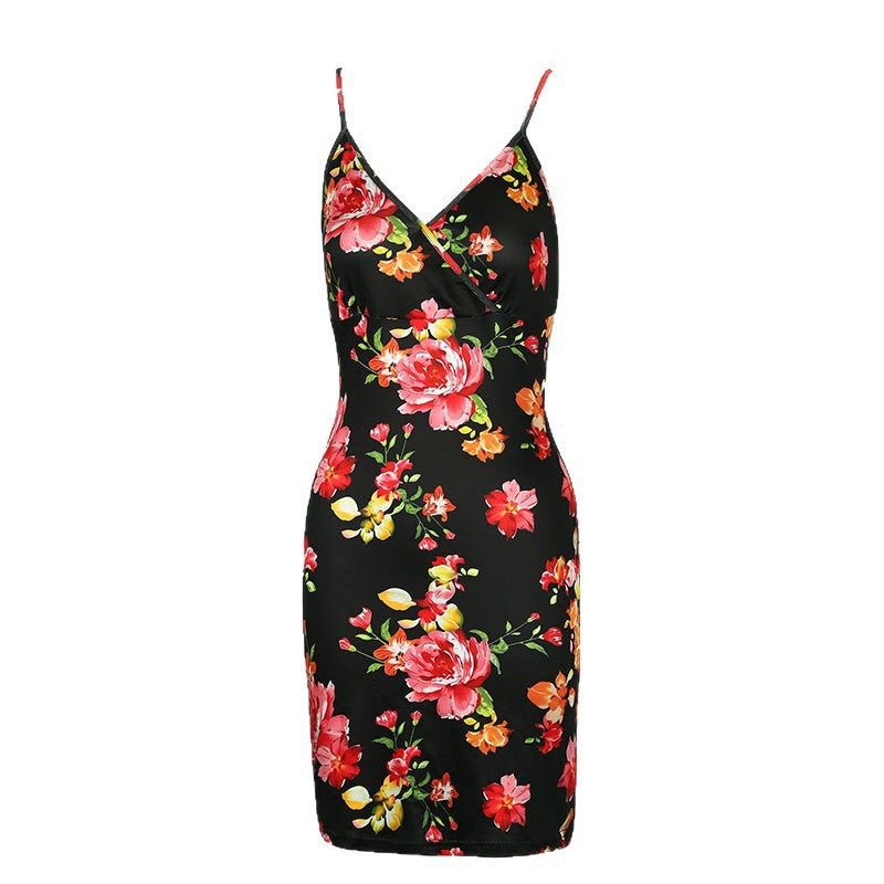 Damen Floral Wickelkleid EB