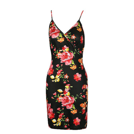 Damen Floral Wickelkleid EB