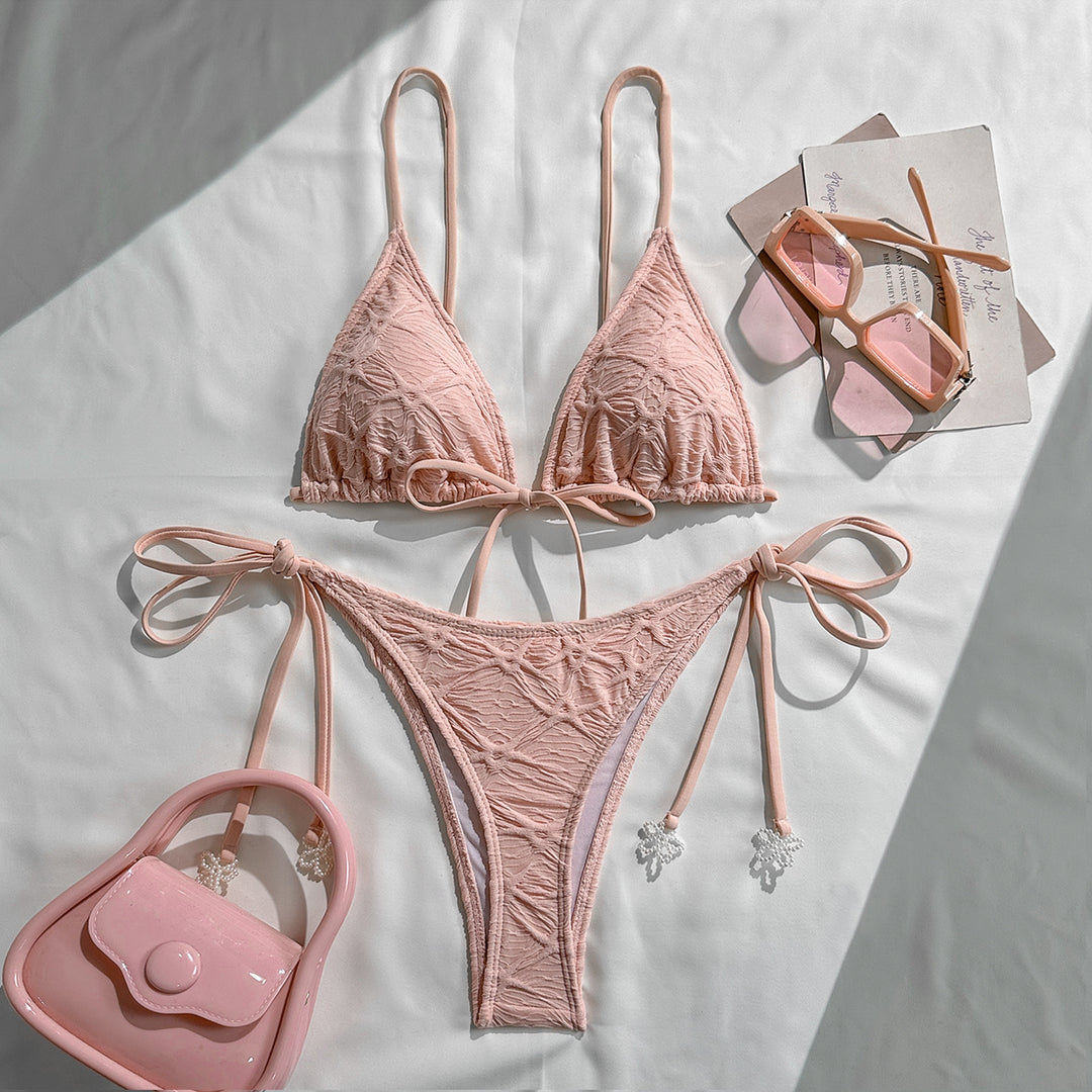 Damen Triangel-Bikini mit verspielten Schleifen EB