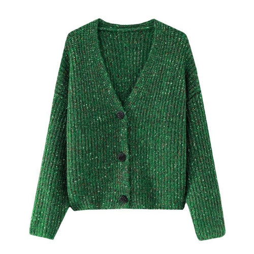 Damen Kuscheliger Grobstrick-Cardigan mit Knopfdetail und weitem Schnitt EB