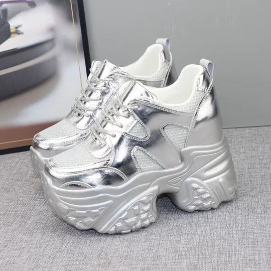 Damen Chunky Sneakers mit atmungsaktiver Mesh-Oberfläche und dämpfender Sohle EB