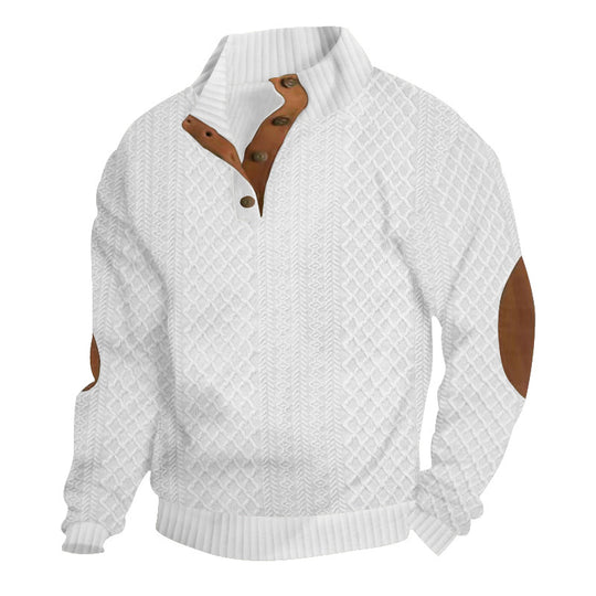 Herren Sweatshirt mit strukturiertem Strickmuster details EB