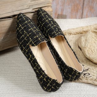 Damen Ballerinas mit eleganter Tweed-Oberfläche EB