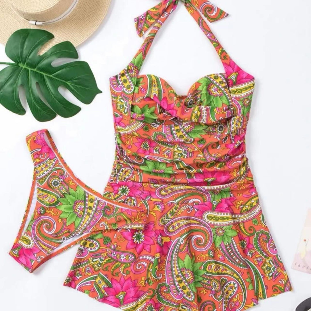 Damen Bademode mit romantischem Paisleymuster EB