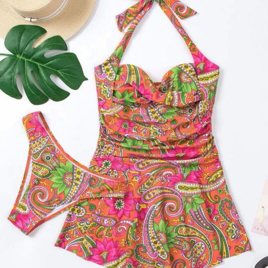 Damen Bademode mit romantischem Paisleymuster EB