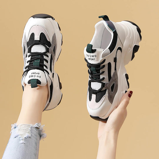 Damen Sportliche Chunky Sneakers mit atmungsaktiver Mesh-Oberfläche und rutschfester Sohle EB