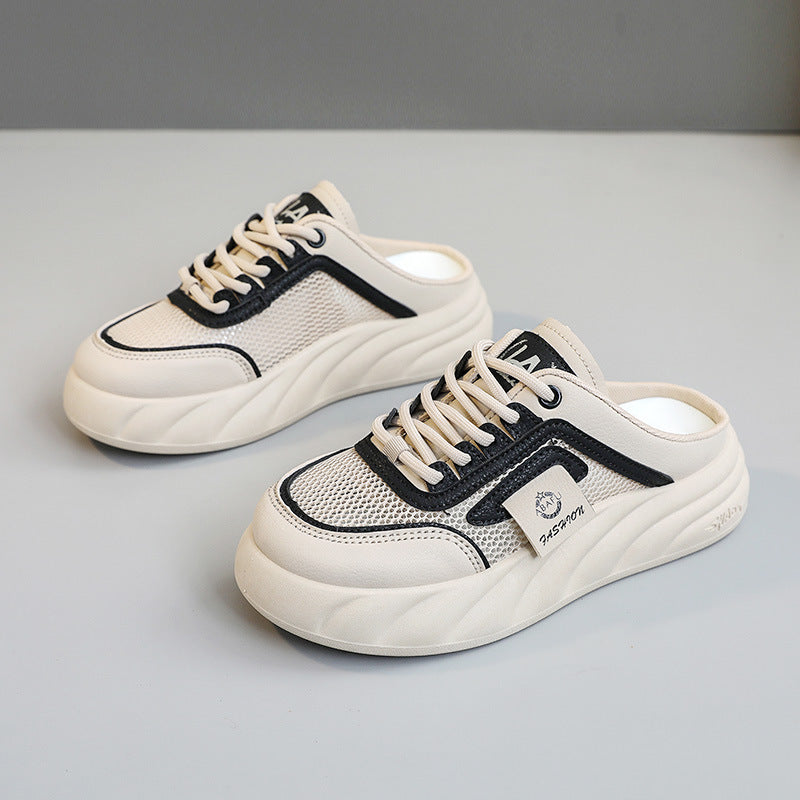 Damen Sneaker Mules mit atmungsaktiven Mesh-Obermaterial und bequemer Dämpfung EB