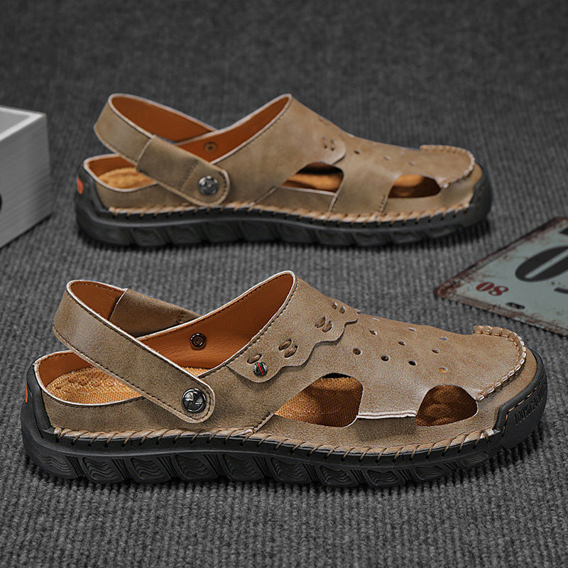 Damen Sommerliche offene Ledersandalen mit atmungsaktiver Oberstruktur EB