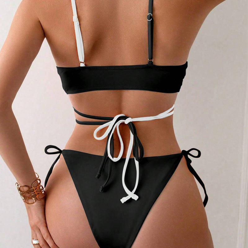Damen Bikiniset mit verstellbaren Trägern und sexy Schnürdetails EB