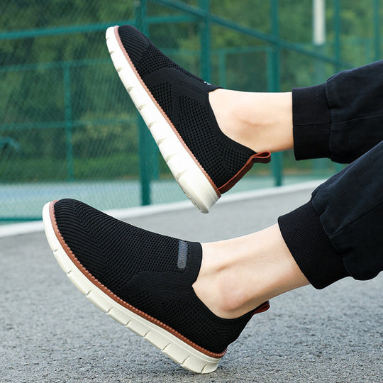 Damen Leichte Slip-On Sneakers aus atmungsaktivem Strickmaterial EB