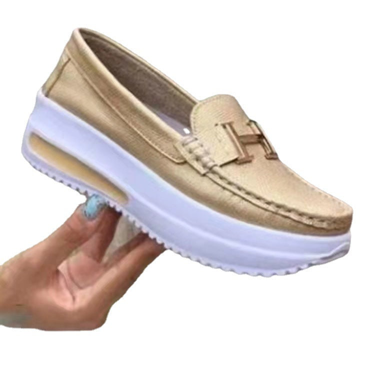 Damen Bequeme Loafers mit modischem Schnallen-Detail und rutschfester Sohle EB