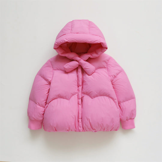 Damen Voluminöse Steppjacke mit Kapuze und hohem Kragen EB