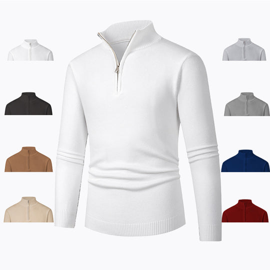 Herren Pullover mit hohem Kragen und Reißverschluss EB