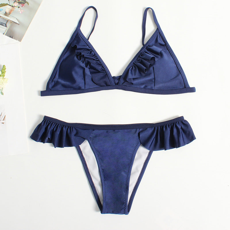 Damen Triangel-Bikini mit Rüschen EB