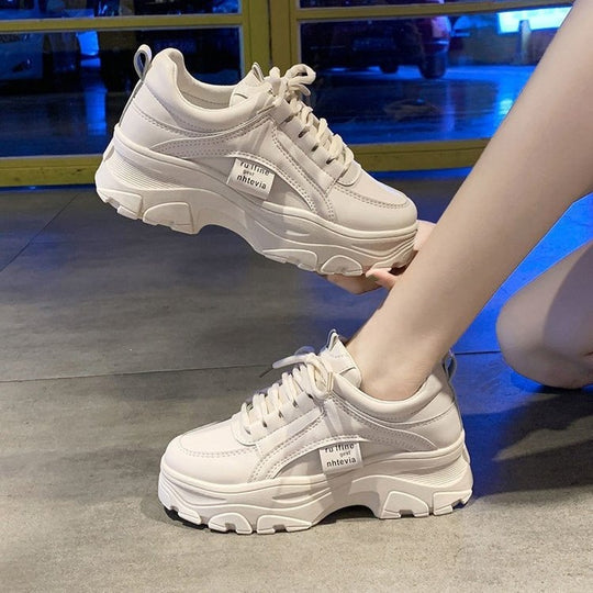 Damen Chunky Sneakers mit rutschfester Sohle und atmungsaktivem Obermaterial EB