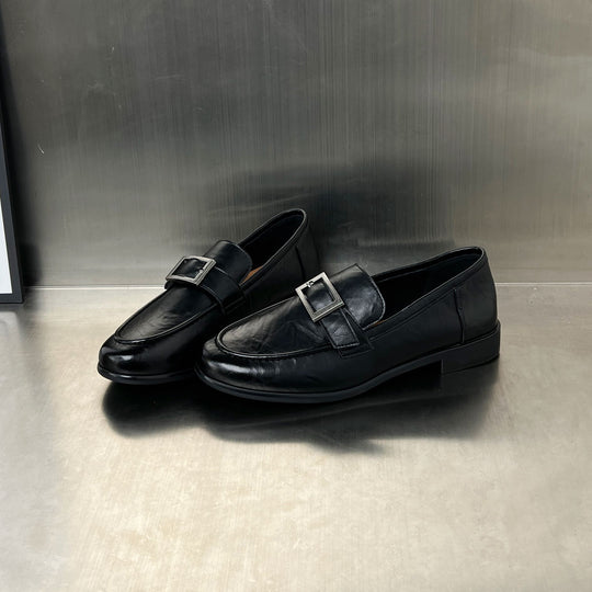 Damen elegante Mokassins mit modischer Schnallenverzierung EB