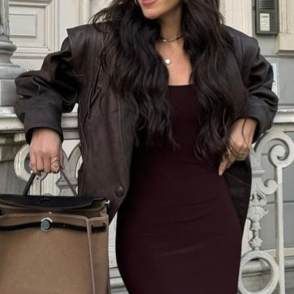 Damen Bikerjacke aus Kunstleder EB
