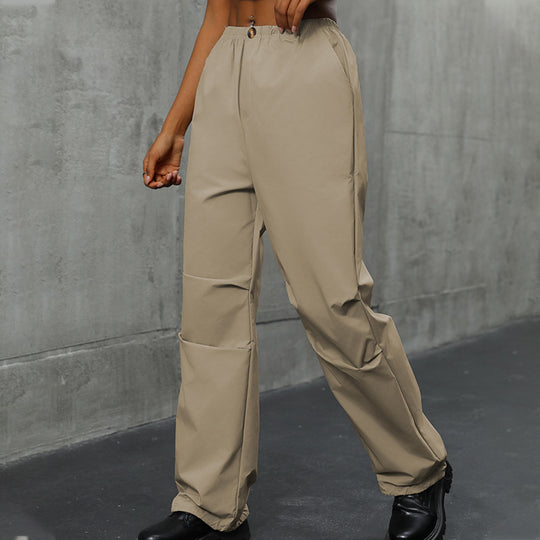 Damen lockere Outdoor-Hose mit elastischem Bund und praktischen Taschen EB