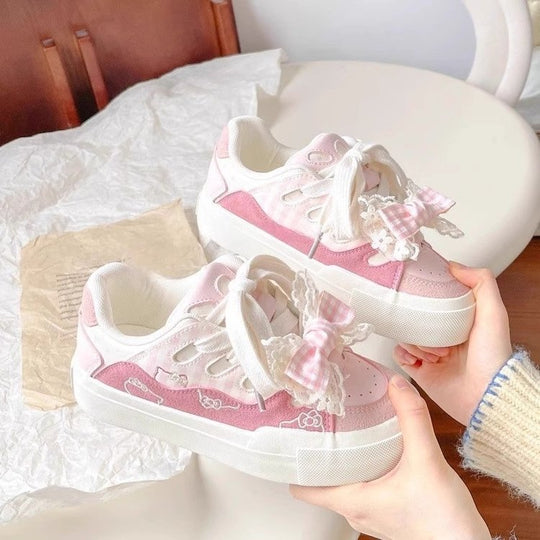 Damen Sneakers mit verspieltem Design und dekorativen Schleifen EB