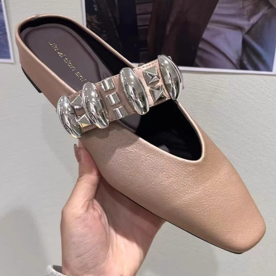 Damen elegante Slipper mit dekorativem Schmuckdetail EB