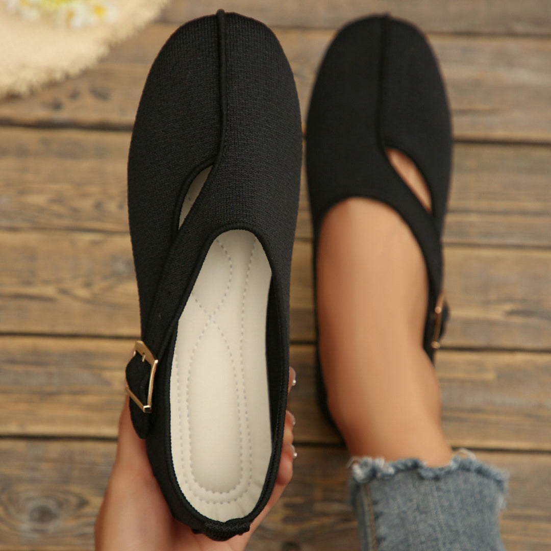 Damen Elegante Slipper mit verstellbarem Riemen und modischem Design EB